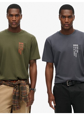 外单 superdry全棉套头圆领纯棉短袖T恤男夏季极度干燥