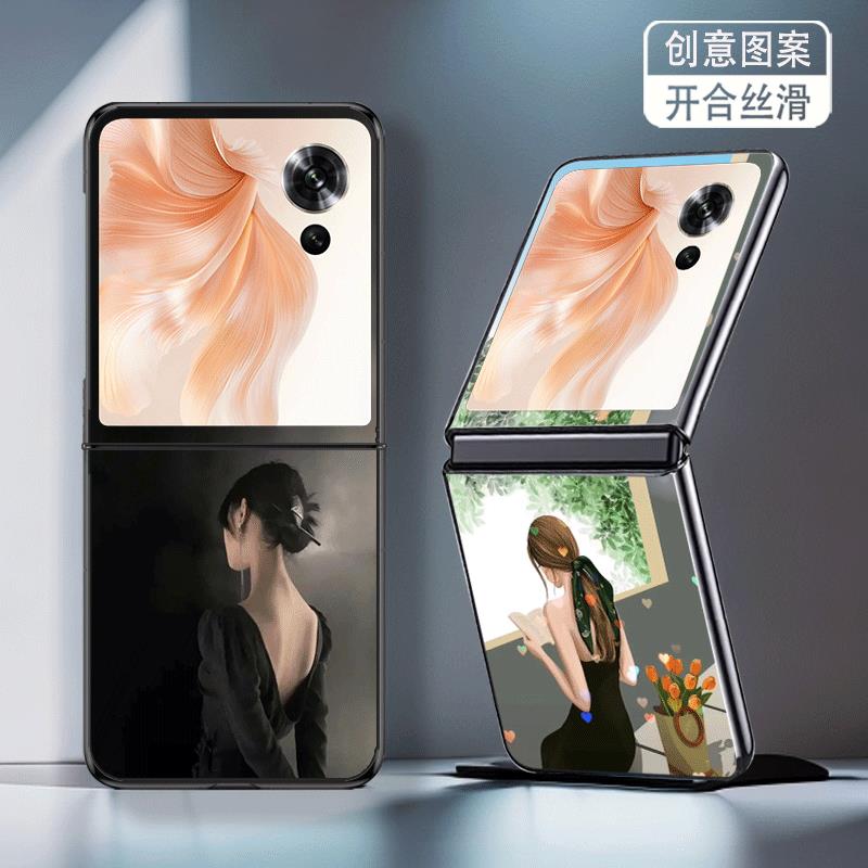 适用荣耀MagicVFlip手机壳折叠屏MagicVFlip2代新款防摔套女孩背影小创意网红个性时尚简约高级感轻奢硬壳潮