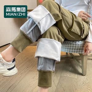 森马集团棉致工装羽绒裤女外穿冬季2023新款白鸭绒哈尔滨超厚棉裤