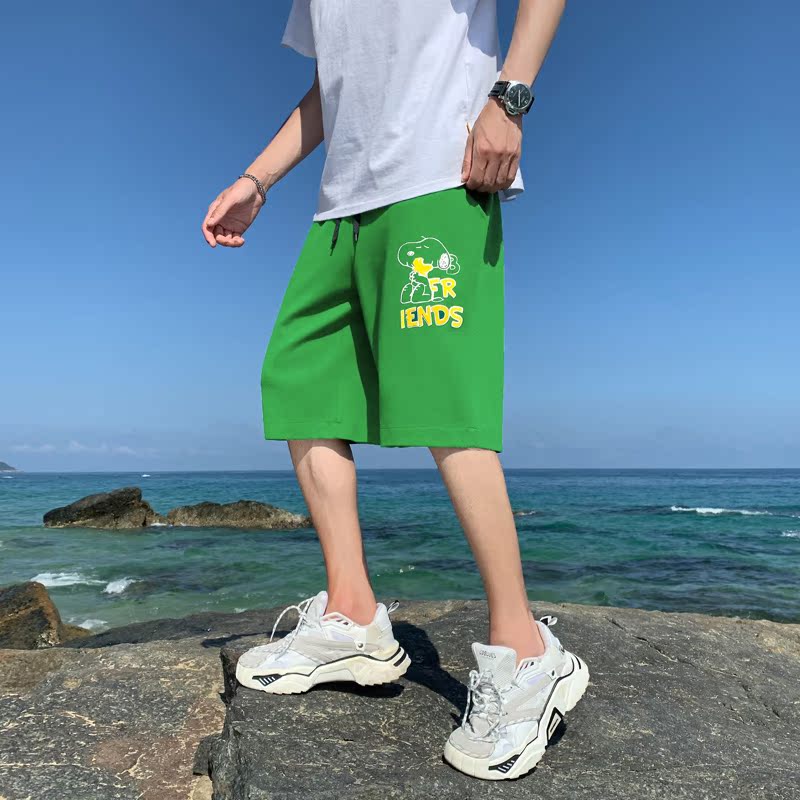 Casual sports shorts men's trend cartoon printed men's pants youth student breathable pants