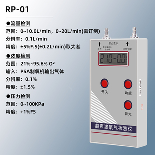RP-01超声波氧气检测仪PSA制氧机氧气浓度流量压力检测便携可充电
