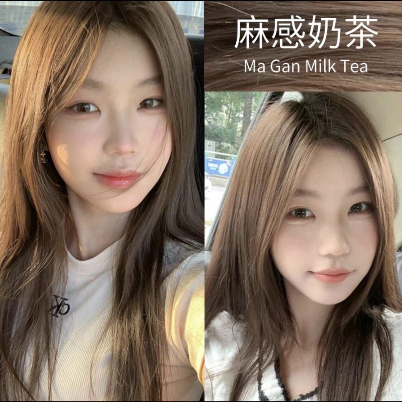 麻感奶茶色染发膏2026流行色榛果灰棕染发剂不用漂头女纯显白植物