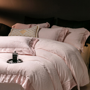 高端轻奢A类牛奶绒四件套抗静电加厚轻奢保暖珊瑚绒床笠床上用品