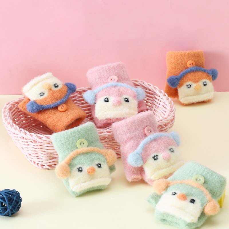 婴幼儿卡通保暖手套秋冬防寒可爱
