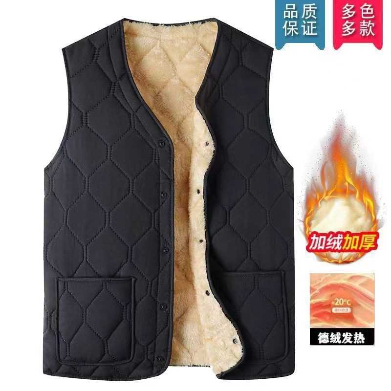 中老年秋冬加绒加厚男士棉马甲