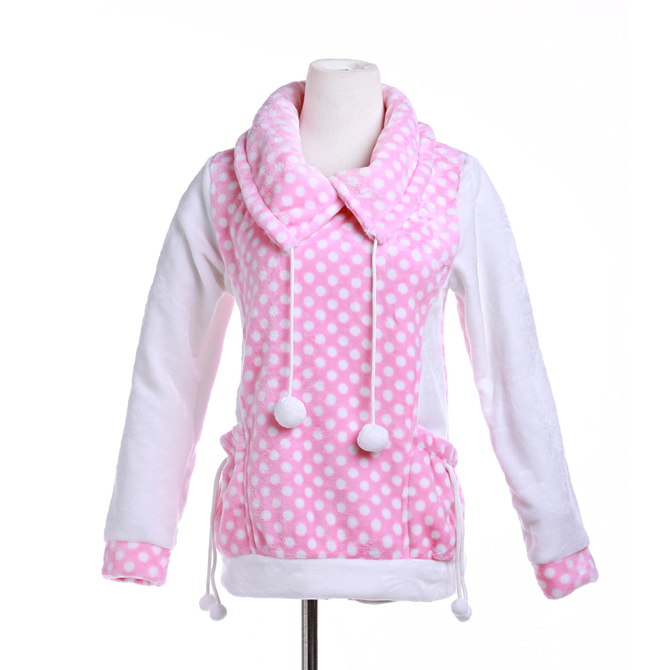 家居服大翻领珊瑚绒女士睡衣