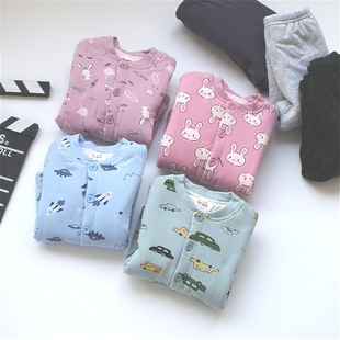 清仓!帅鹿南极棉套装儿童男童女童宝宝对开身开衫棉衣棉裤家居服