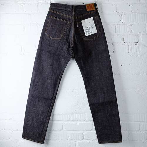 OmotoDenim15.5盎司靛蓝染色Slub-nep0611丹宁牛仔裤现代直筒版型