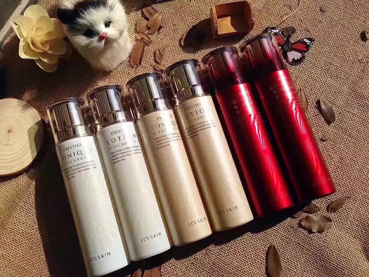 its skin 伊思蜗牛晶钻美肤再生修复水乳清爽滋润红参爽肤水乳液