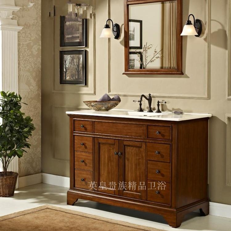 欧式风仿古组合洗手盆实木浴室柜