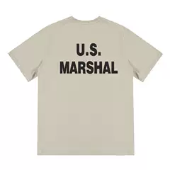 Marshal Police Fan Identification Uniform Short-Sleeved Loose Men's Youth Summer Pure Cotton Khaki T-Shirt Wargame