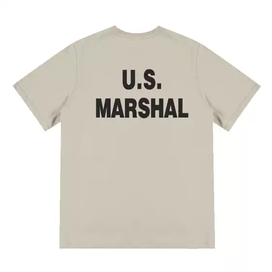 Marshal Police Fan Identification Uniform Short-Sleeved Loose Men's Youth Summer Pure Cotton Khaki T-Shirt Wargame