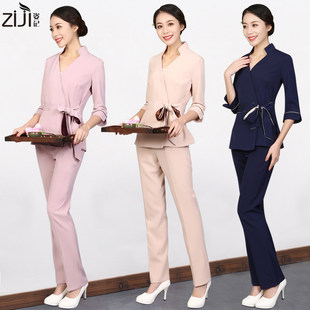 2024新型高级美容美发女装春夏Spa护士美容师服装职业套装