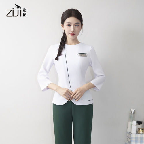 2026高端美容师工作服女秋冬养生馆美容院技师足疗桑拿按摩工装