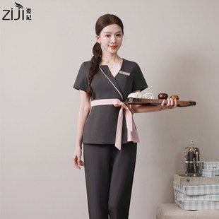 2026新款美容师工作服女春夏高端美容师工服套装气质职业技师服装