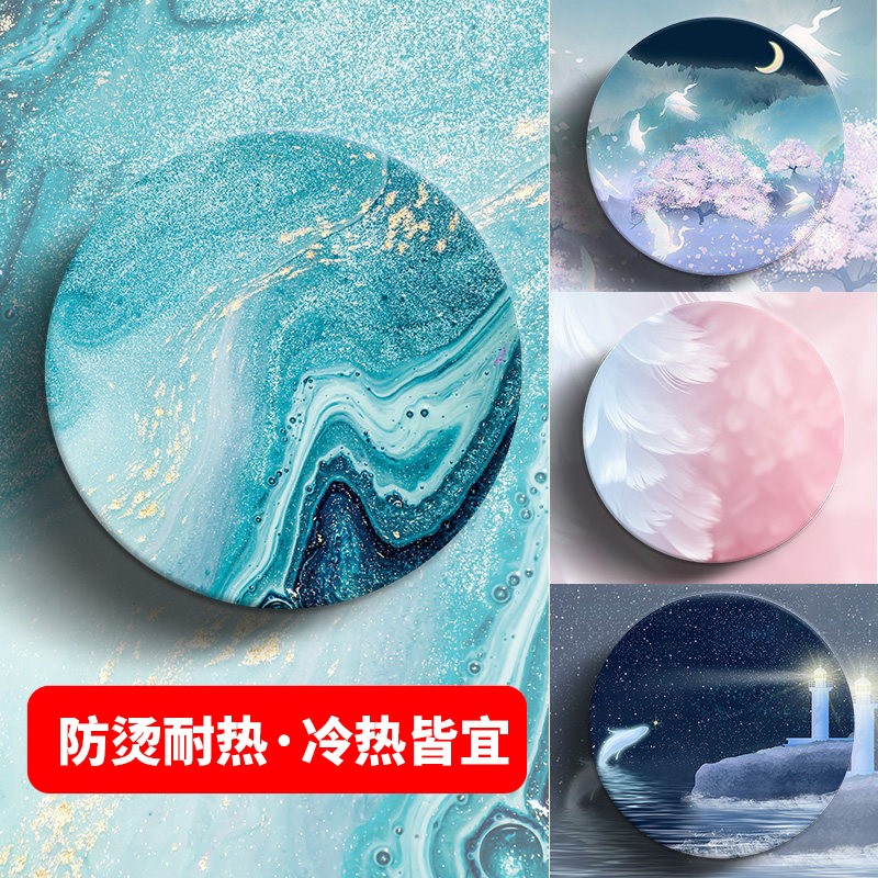 印笔杯垫硅藻泥ins风硅藻土定制家用速干吸水茶杯垫隔热垫水杯垫