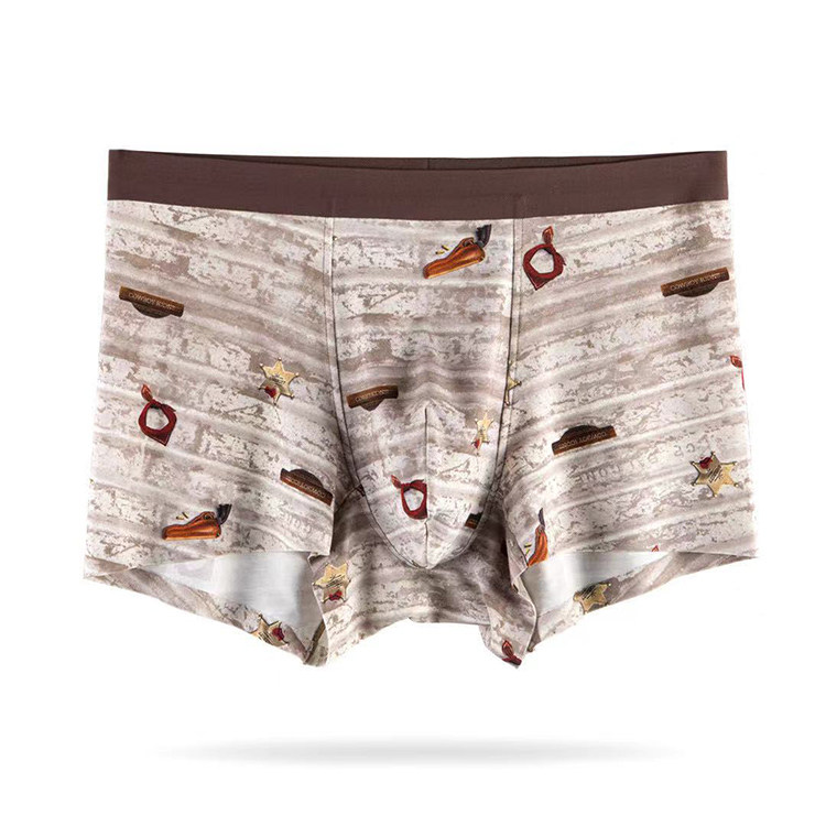 邦将6731男士无痕莫代尔印花系列内裤 潮品男士秋冬四角内裤