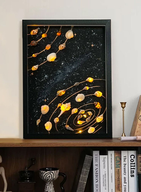 现代潮流仿贝壳客厅装饰画小王子星球沙发背景挂画餐厅桌边柜摆画