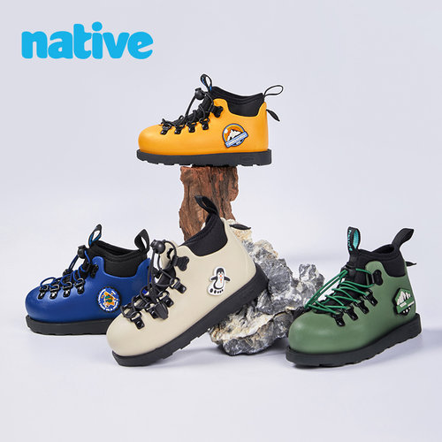 native儿童马丁靴秋冬季防滑靴子