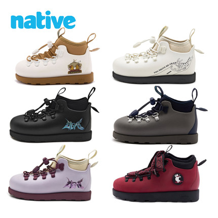 native儿童雪地靴冬季宝宝加绒靴子户外休闲鞋防水防滑保暖马丁靴