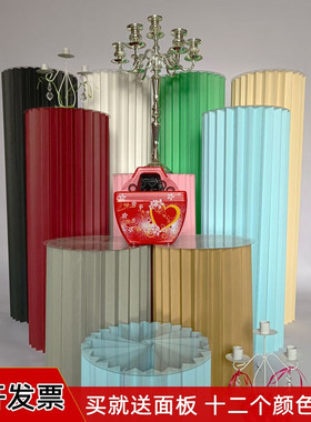 折叠甜品台纸艺圆柱子婚礼庆引路装饰橱窗装饰摆件布置道具罗马柱