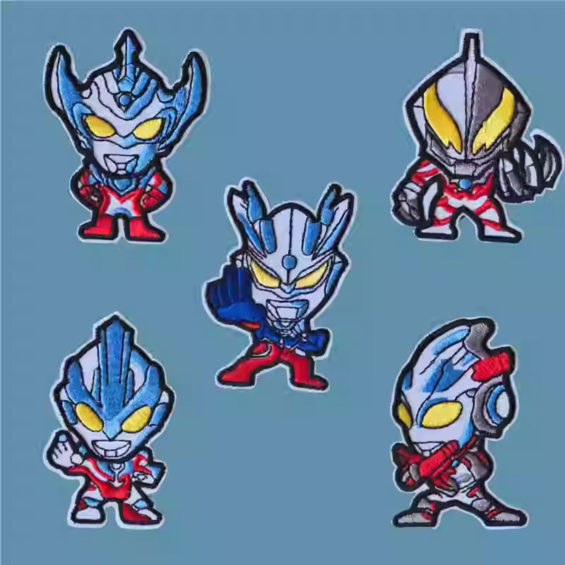 奥特曼自粘可缝卡通刺绣补丁布贴儿童衣服裤子破洞修补书包装饰贴