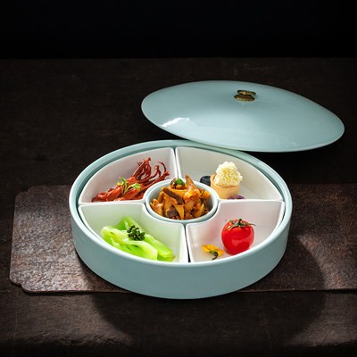 陶瓷五味食盒酒店冷盘明档餐具套装餐厅凉菜分子料理拼碟组合带盖