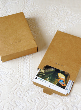 进口牛卡牛皮纸盒明信片封套空白包装盒卡片收纳保护套竖款现货