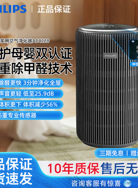 飞利浦空气净化器家用除甲醛苯TVOC数显烟味宠物猫毛净化机AC4228