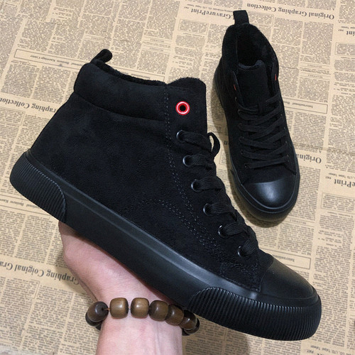 外贸板鞋出口棉鞋黑色