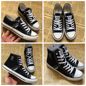 美国单品牌帆布鞋 运动鞋 高低帮外贸出口平底黑色休闲鞋 学生潮流款