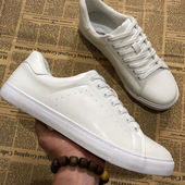 出口日本板鞋 春秋防水休闲鞋 男白色低帮皮面软底运动鞋 外贸小白鞋