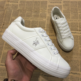 出口老美皮面板鞋低帮松糕底小白鞋外贸休闲厚底鞋潮流百搭休闲鞋