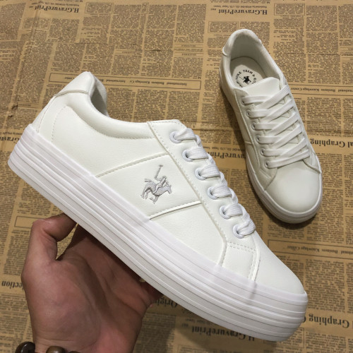 出口老美松糕底小白板鞋