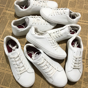 出口白色鞋 硫化低帮平底防滑防泼水鞋 小白鞋 外贸软面超千皮板鞋