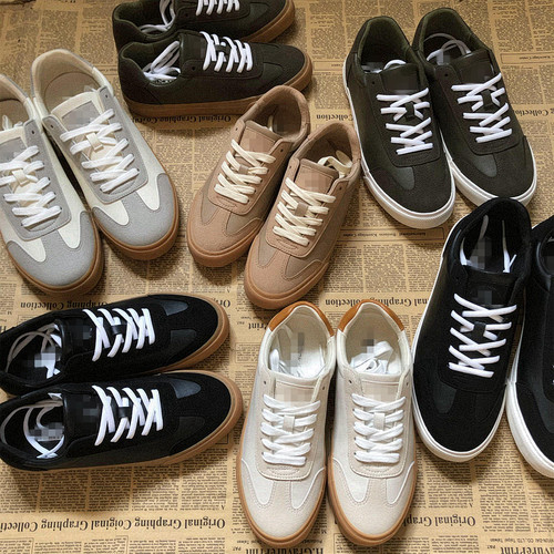 外贸休闲系带男女德训板鞋