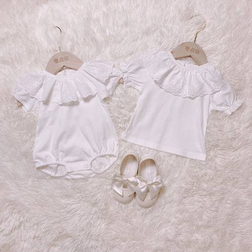 婴儿荷叶边百搭风哈衣爬服打底衫