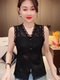 2024春季 百搭背心女59170 欧洲站蕾丝镂空V领无袖 新款 女装