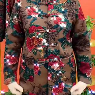 外套妈妈中长款冬装棉衣加绒中老年保暖加厚连帽新款棉服长袖棉袄