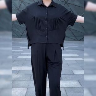 套装女夏季2026新款韩版洋气减龄宽松时尚休闲妈妈上衣裤子两件套