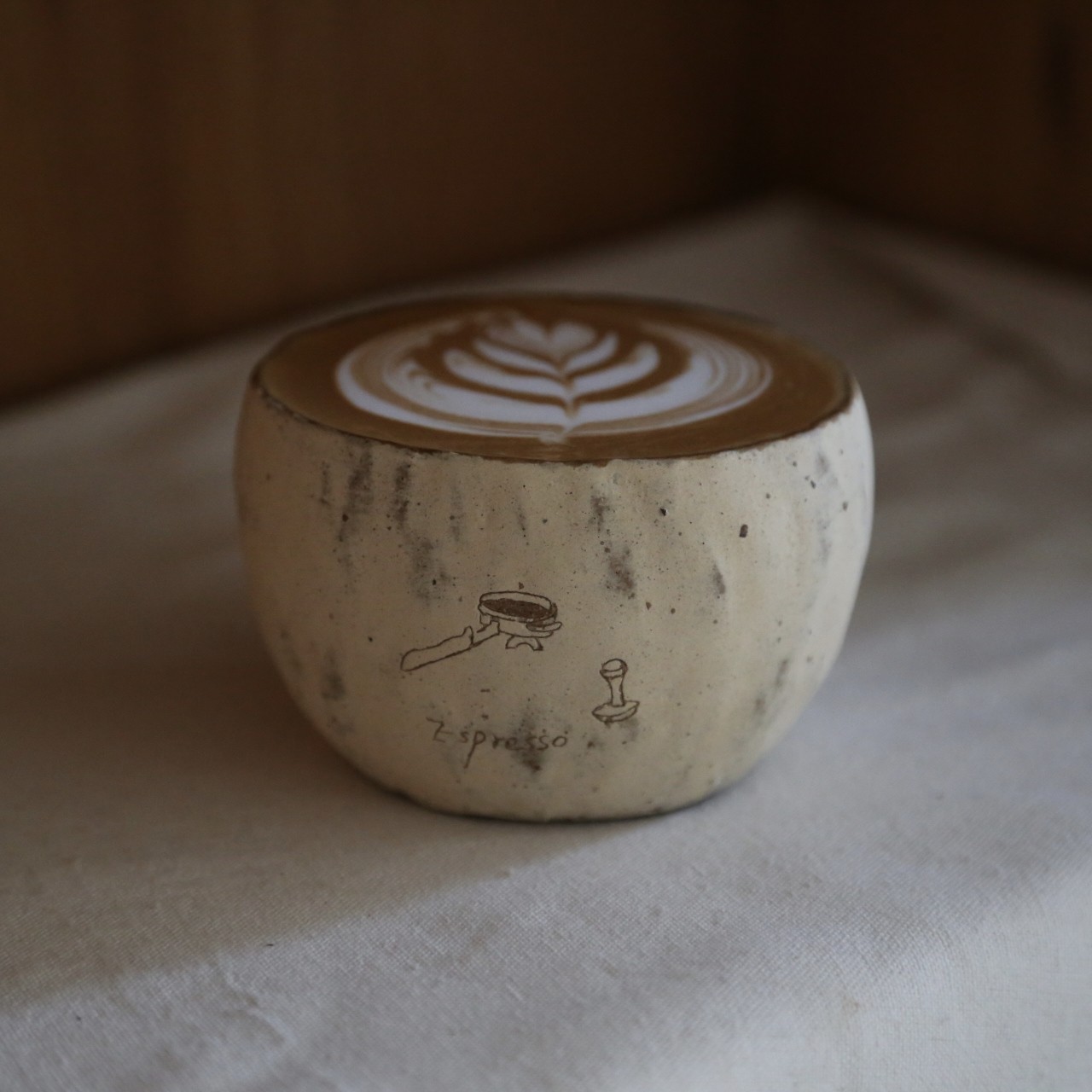 芽器手作】日式复古粗陶粉引手捏咖啡杯拉花拿铁蛋杯侘寂风,餐饮具,咖啡杯,淘宝优惠券,粉丝福利购,淘宝优惠卷