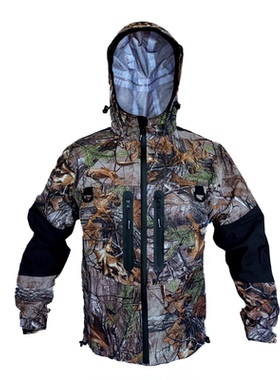 路亚海钓男士户外运动 山地骑行 野外垂钓连帽冲锋衣三层压胶夹克