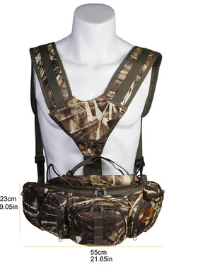 户外迷彩腰包运动包耐磨双肩迷彩背包绒布战术包路亚钓鱼腰包