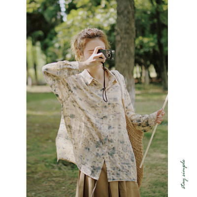 两穿泡泡肌理感小雏菊垂顺衬衫