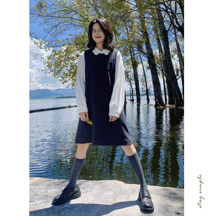 秋冬背心裙中长款 花吉Q563深灰色直筒毛呢无袖 背心连衣裙2025新款