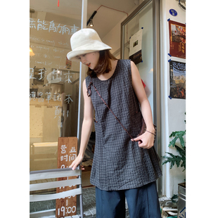 26ss.Part4 两侧大口袋压褶格纹无袖 衬衫 花吉0408