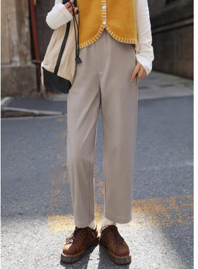 花吉K278黑色显瘦百搭加厚TR面料烟管休闲裤女2025新款秋九分裤