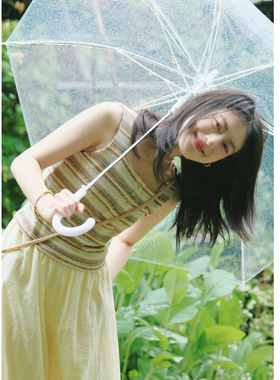 花吉B976浅色森系清新条纹套头无袖吊带女2026新款夏横条纹背心