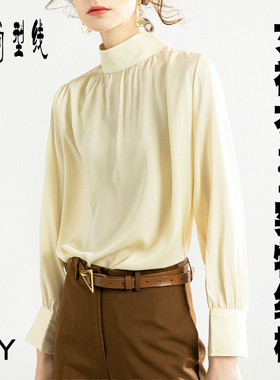 打板裁剪图女装不规则立领蝴蝶结长袖衬衣服装1:1实物纸样BCY-171