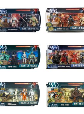 老货盒损Star Wars星球大战 战斗包合集 3人组3.75寸可动人偶模型